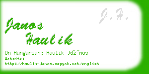 janos haulik business card